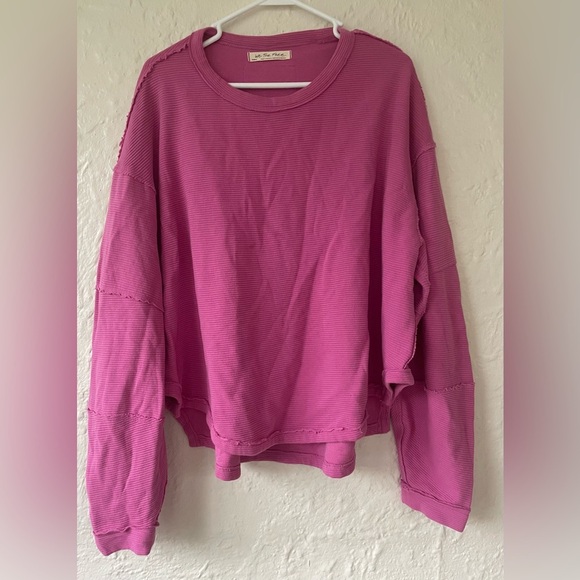 We The Free Total Eclipse Oversized Rib Knit Crew Neck Long Sleeve Top; size S - Picture 1 of 8